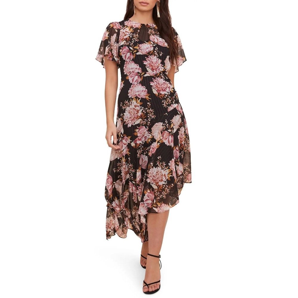Astr The Label Asymmetrical Maxi Floral Print Dress Size Medium